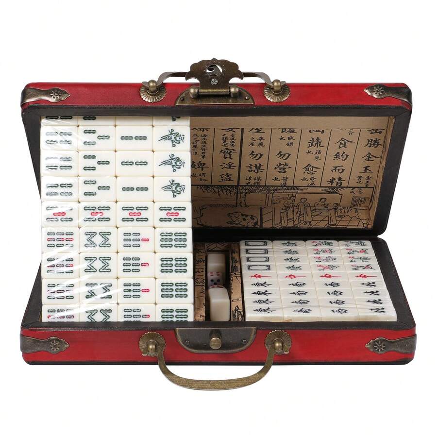 Board Game Mahjong - مجموعة لعبة الماهجونغ الصينية المحمولة الصغيرة