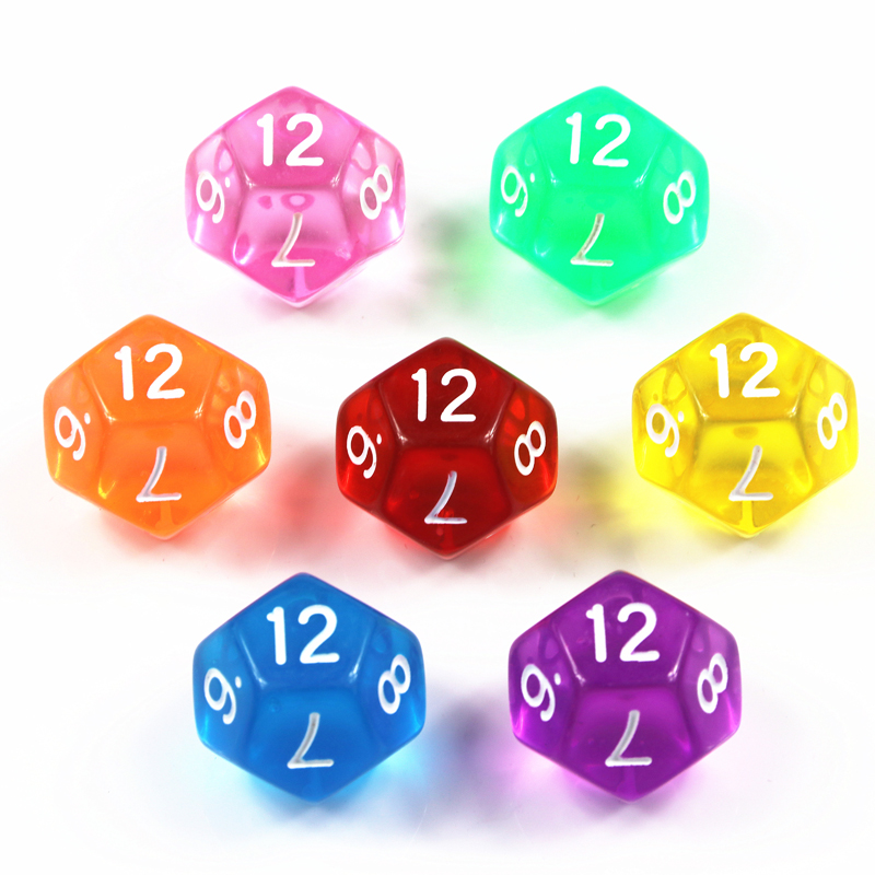 Board Game Digital - 10 قطع مجموعة نرد ملونة شفافة
