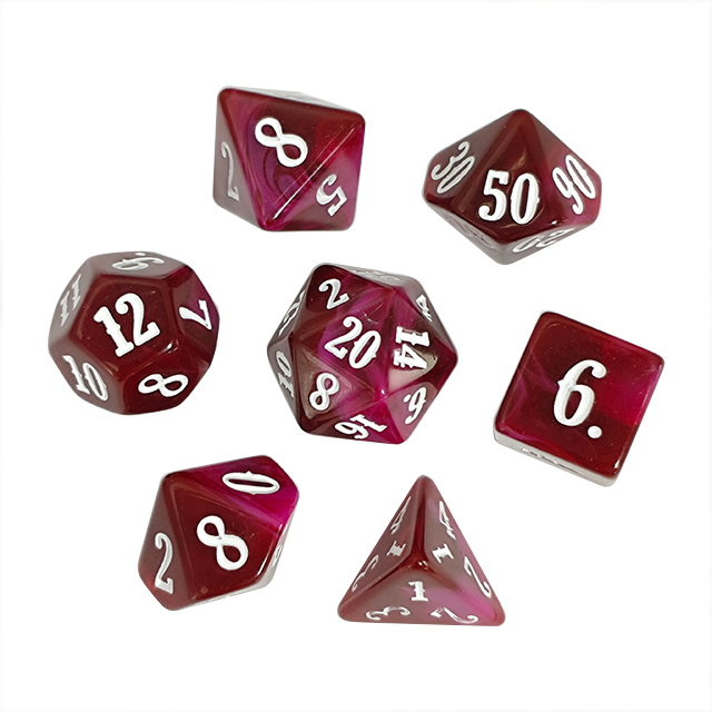 Board Game Digital - مجموعة نرد من مادة الأكريليك بألوان